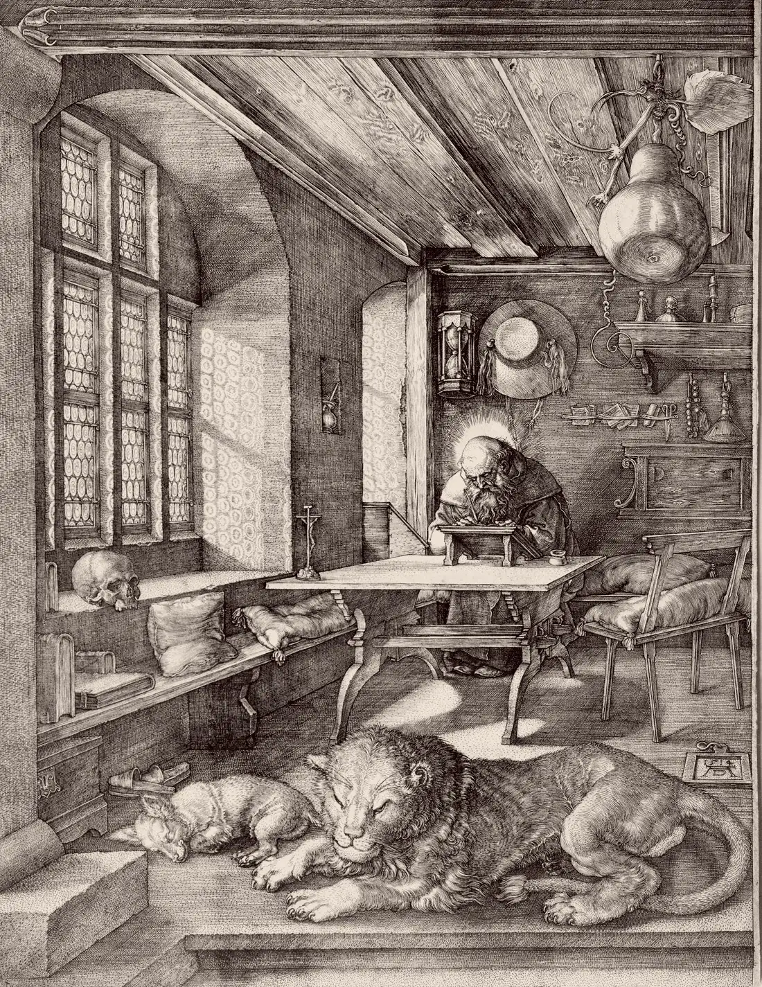 Dürer, Saint Jerome in His Study, engraving, 1514