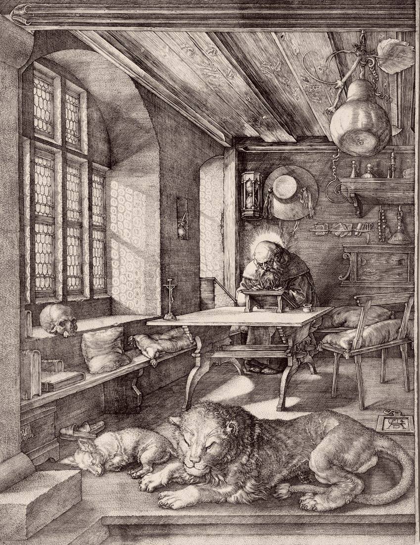 Dürer, Saint Jerome in His Study, engraving, 1514